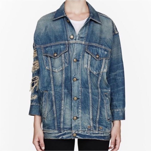 R13 Distressed Denim Jacket - Picture 1 of 1